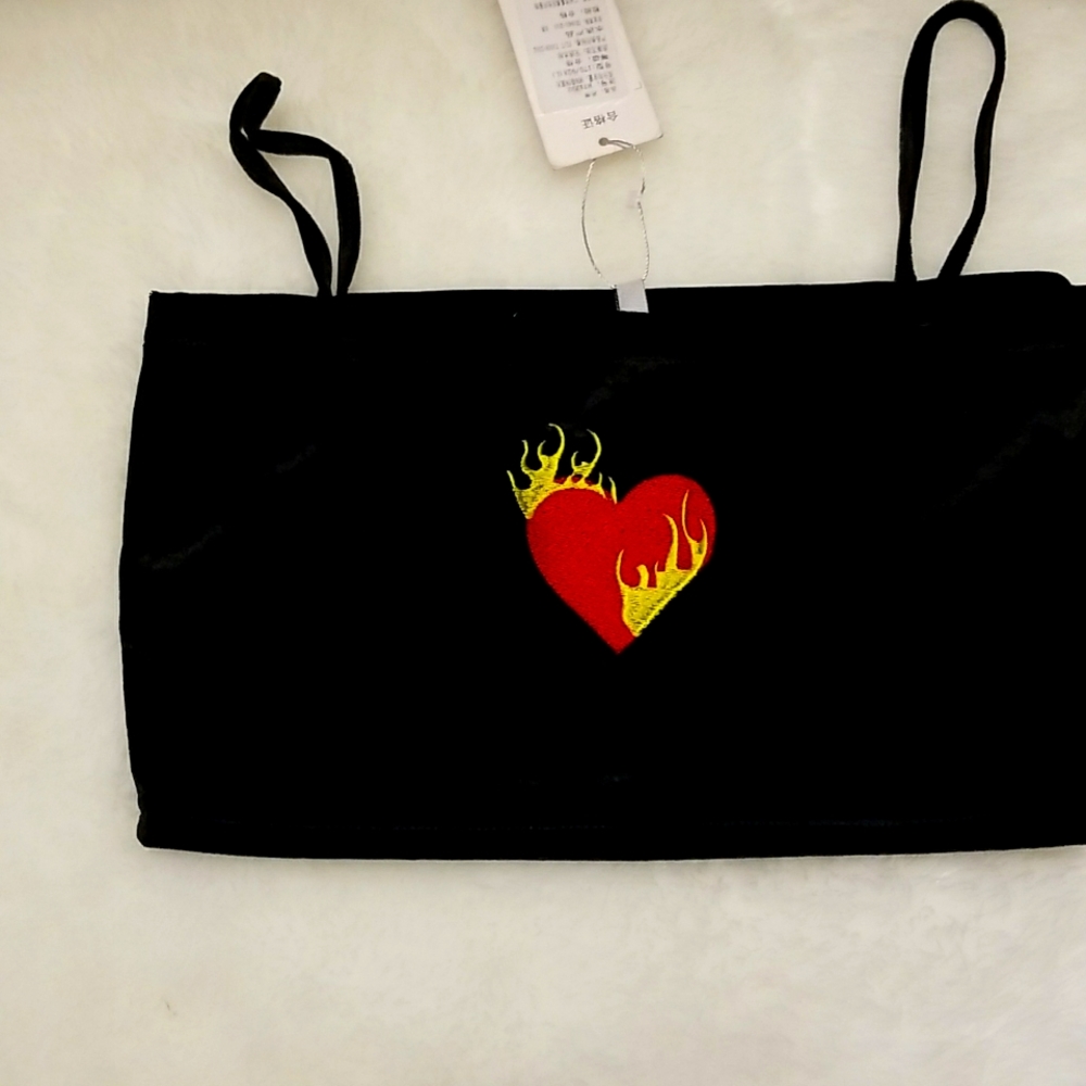 Black velvet crop top